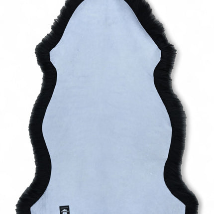 Genuine Black Sheepskin Natural Silky Soft Fluffy Real Wool Rug