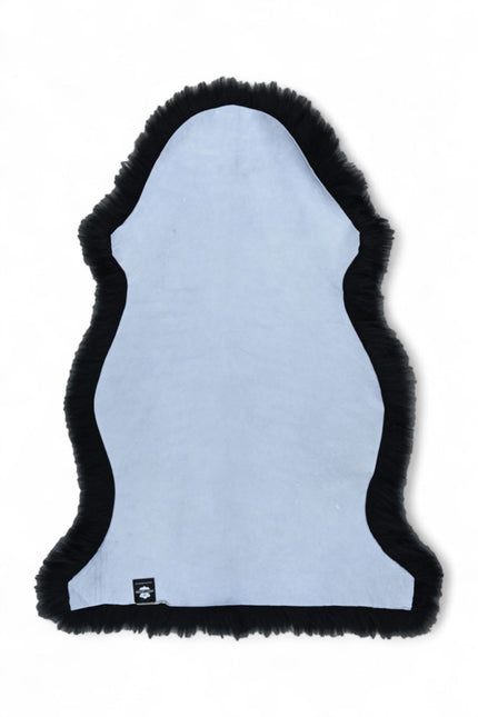 Genuine Black Sheepskin Natural Silky Soft Fluffy Real Wool Rug