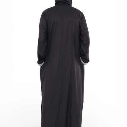 Men's Eid Navy Blue Hooded Moroccan Thobe Robe Djellaba Ramadan Jubba- HM3