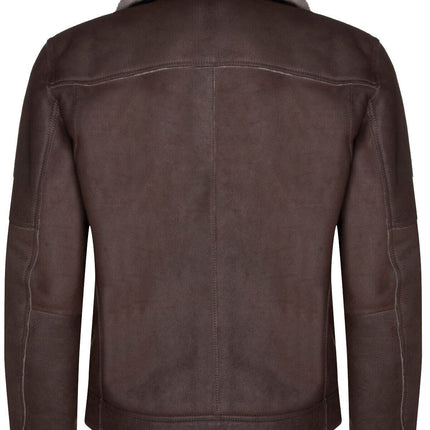 Mens Sheepskin Leather Biker Jacket-Bruma
