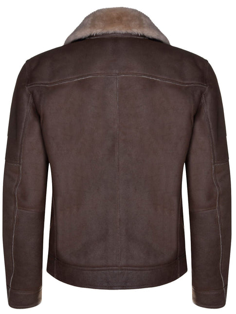 Mens Sheepskin Leather Biker Jacket-Bruma