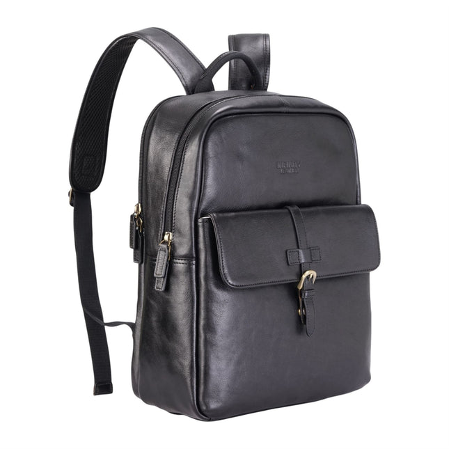 Genuine Leather Black Vintage Laptop Backpack Travel Bag - Cove