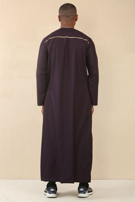 Men's Omani Eid Purple Thobe  Saudi Emirati Jubba Robe