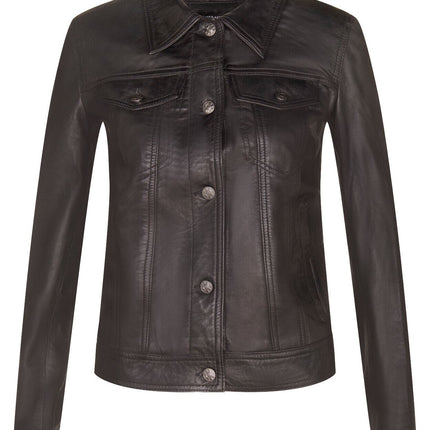 Womens Leather Trucker Jeans Jacket-Anderlecht
