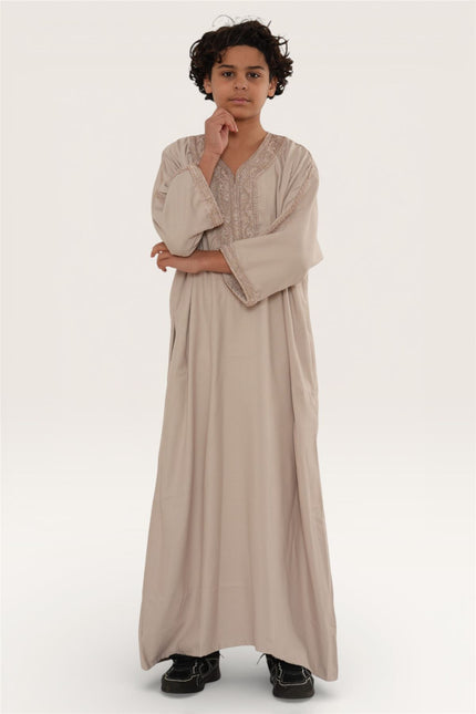 Kids Boys Salmon Moroccan Thobe Robe Djellaba Gandoura Eid Jubba- K-HM66