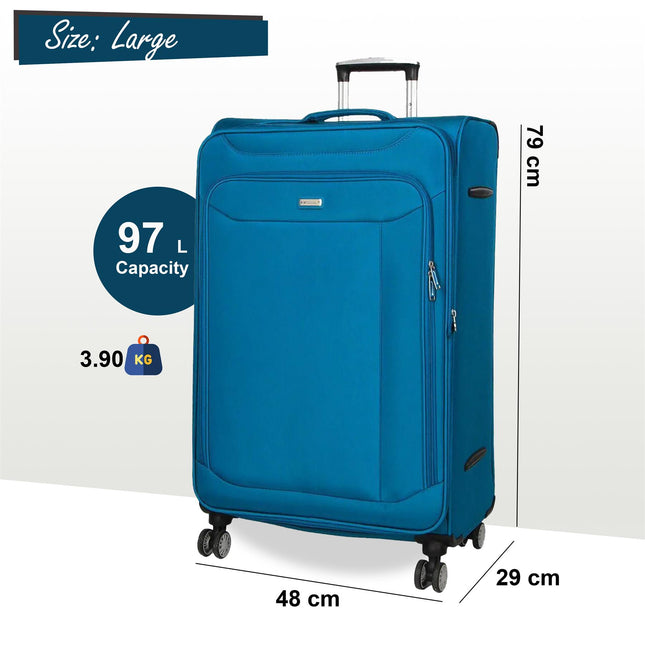 Soft Lightweight Dual 4 Wheel Suitcase Luggage