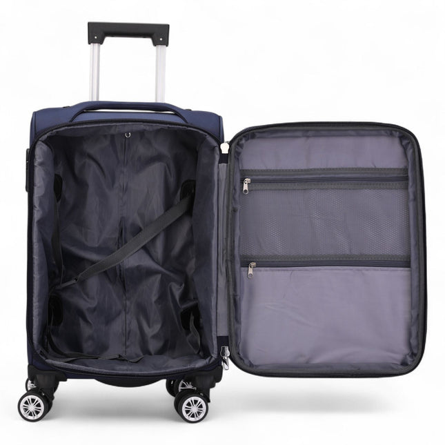Soft Cabin Suitcase 36.5 x 23.5 x 58 cm Nylon 900D Suitable Integrated Lock for Easyjet, Ryanair, Wizzair