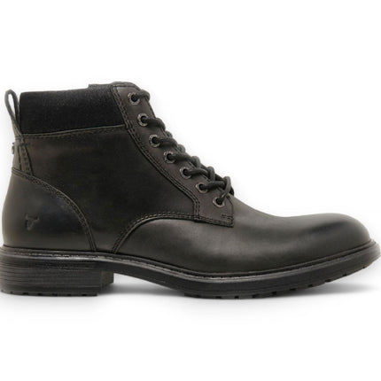 Windsorsmith Mens Black Leather Casual Chelsea Chukka Ankle Boots - Beau