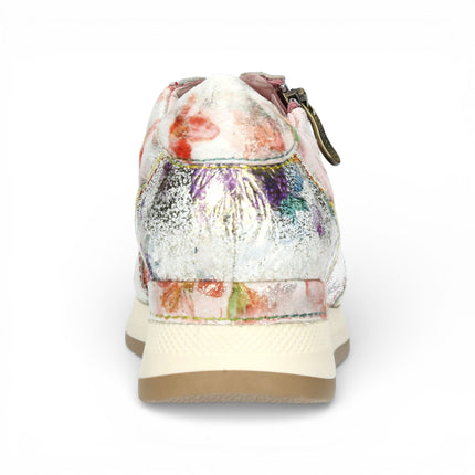 Laura Vita Women's Gycmo 58 Green Floral Leather Trainers Sneaker Shoes