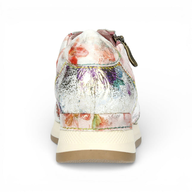 Laura Vita Women's Gycmo 58 Green Floral Leather Trainers Sneaker Shoes