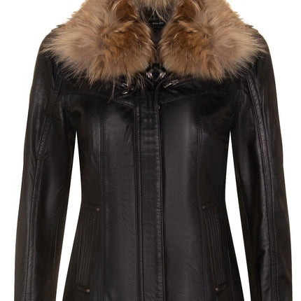 Womens Leather Parker Jacket-Arvada