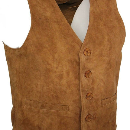Mens Classic Goat Suede Leather Waistcoat-Norwich