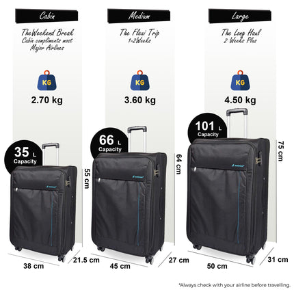 Lightweight Soft Casing Travel Luggage Suitcases