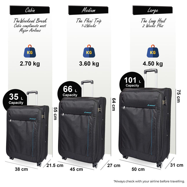 Lightweight Soft Casing Travel Luggage Suitcases