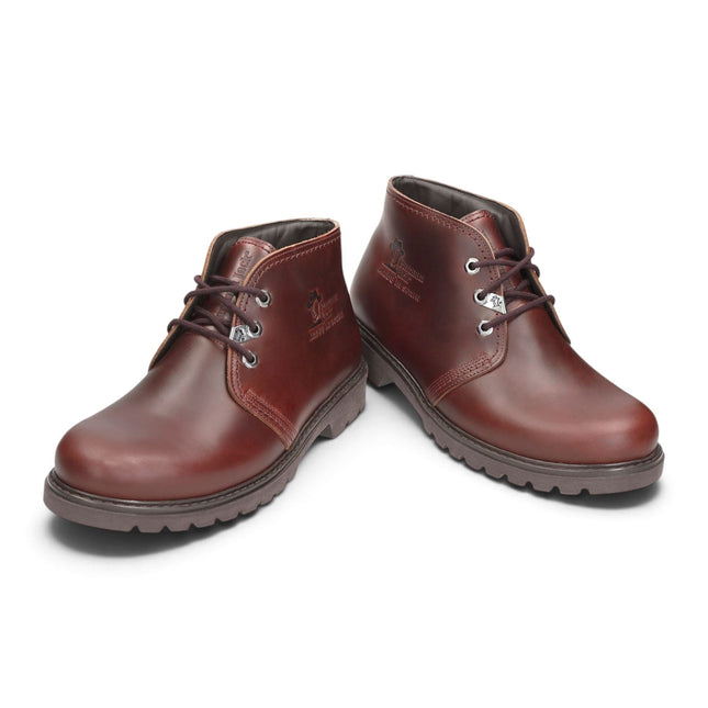 Panama Jack Men's Burgundy Leather Waterproof Lace-Up Ankle Boots - Bota C77