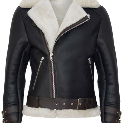 Mens Sheepskin Leather Biker Jacket-Edmonton