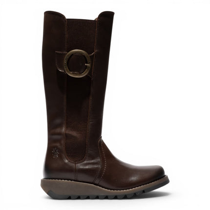 Fly London Womens Brown Leather Knee-High Long Boots - SOIF361