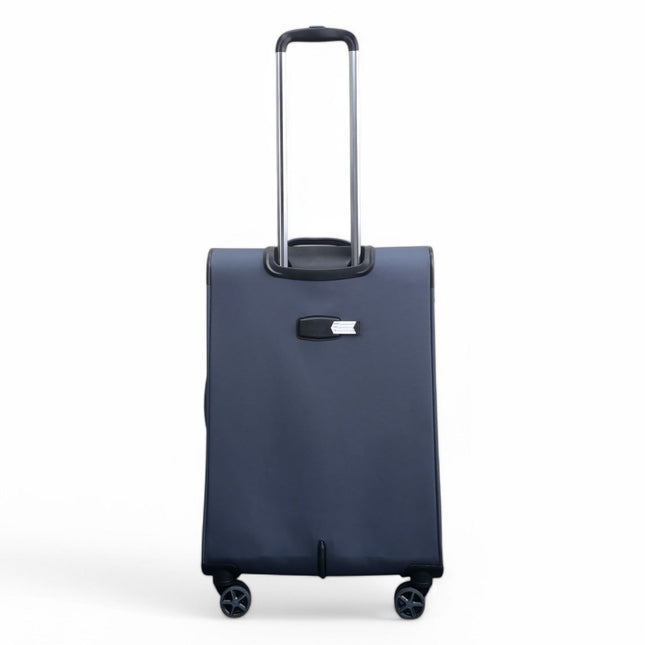 Lightweight Soft Grey Dual 4 Wheel Cabin Luggage Suitcase Set