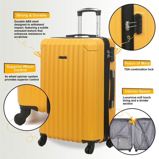 Hard Shell Cabin  55 x 27 x 22 cm ABS Suitcase Luggage Suitable for Easyjet, Ryanair