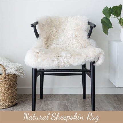 Genuine Cream Linen Sheepskin Natural Silky Soft Fluffy Real Wool Rug
