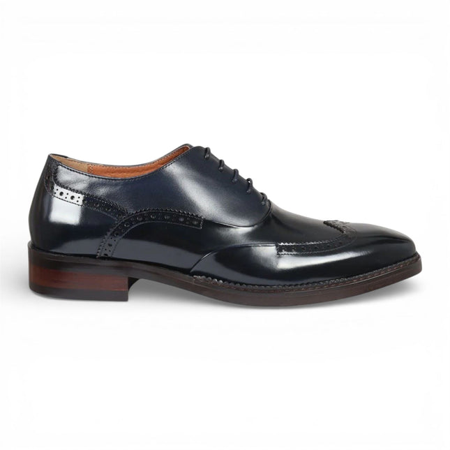 Justin Reess Men's Black Patent Leather Brogue Shoes - Harry