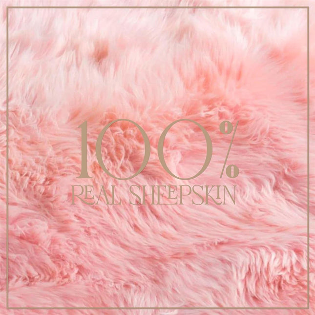 Genuine Sheepskin Rosa Pink Double Natural Fluffy Silky Soft Real Wool Rug