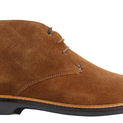 Mens Tan Suede Lace Up Chukka Boots