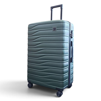 Hardshell Green Suitcase Set Robust 8 Wheel Luggage Cabin Case Bag