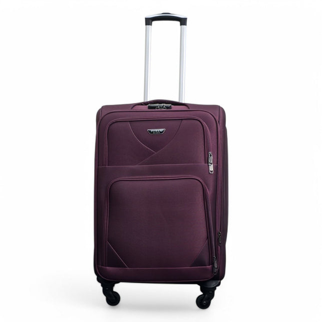 Soft Shell Lightweight Nylon Suitcase Set 4 Wheel Travel Case Holiday Bags