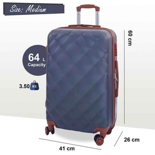Grey Hard Shell Suitcase Luggage Set Travel Bag