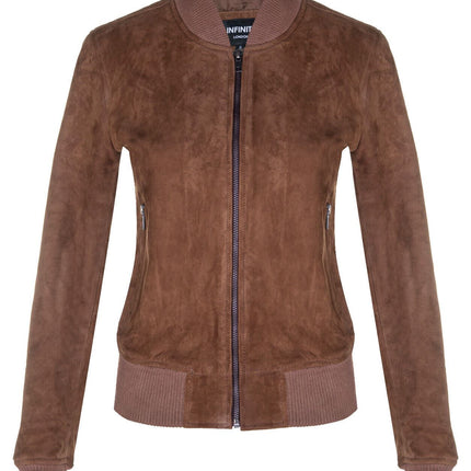 Womens MA-1 Suede Bomber Jacket-Arnhem