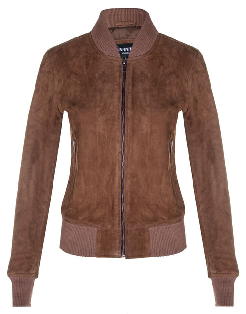Womens MA-1 Suede Bomber Jacket-Arnhem