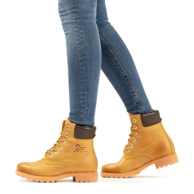 Panama Jack Womens 03 B1 Tan Waterproof Leather Laces Hiking Ankle Boots