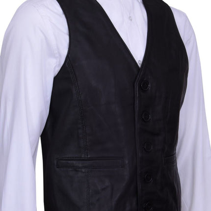 Mens Classic Leather Waistcoat-Chester
