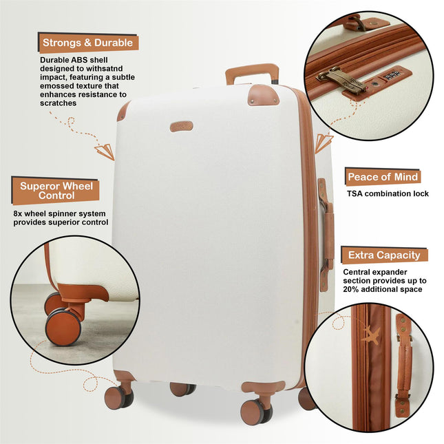 Hard Shell Classic Suitcase 4 Wheel Cabin Luggage Trolley Travel Bag