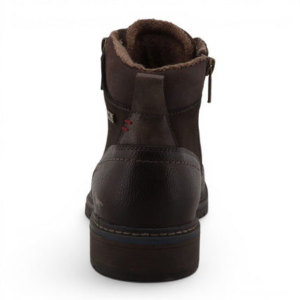 Mustang Men's Dark Brown Faux Leather Winter Lace-Up Ankle Boots - M0031006