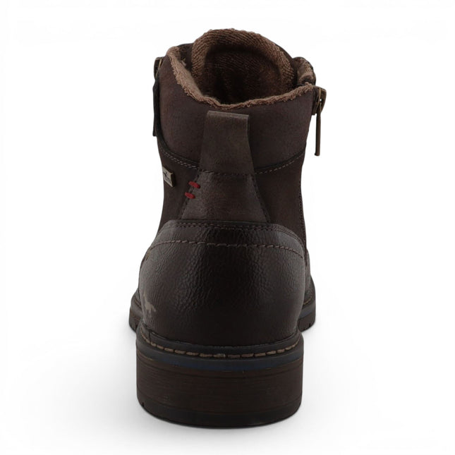 Mustang Men's Dark Brown Faux Leather Winter Lace-Up Ankle Boots - M0031006