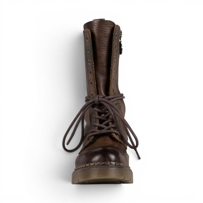 Windsorsmith Women’s Brown Leather Lace-Up Combat Boots - Intermission