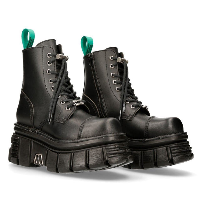New Rock Vegan Leather Combat Platform Boots- M-NEWMILI083-VS2