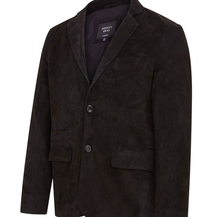 Mens Suede Blazer Jacket Soft Real Italian Leather Fitted Vintage Coat