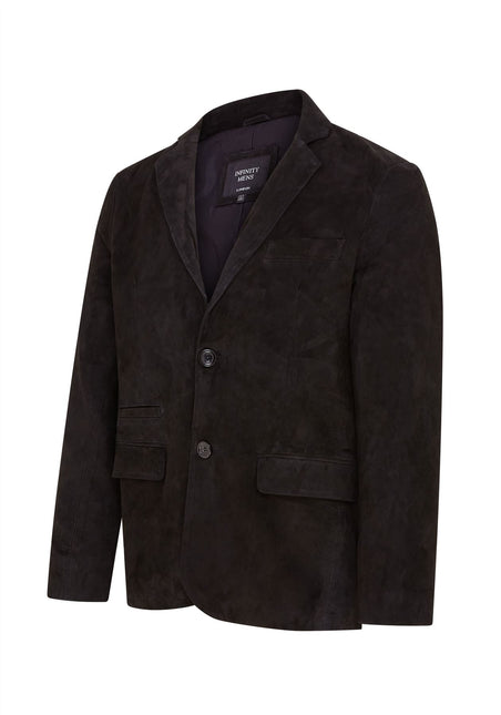 Mens Suede Blazer Jacket Soft Real Italian Leather Fitted Vintage Coat
