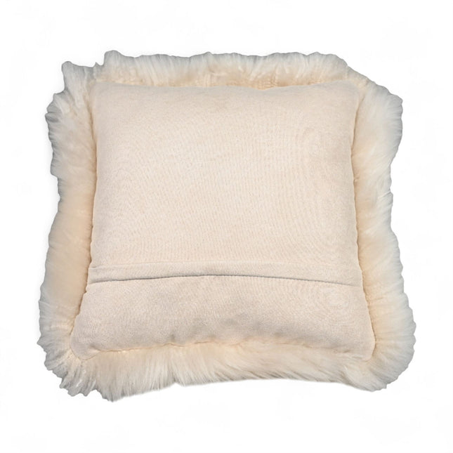 Genuine Sheepskin Beige  40x40cm Real Wool Single Sided Cushion