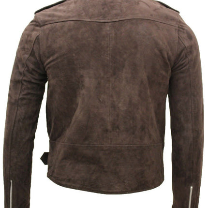 Mens Goat Suede Leather Brando Biker Jacket-Melbourne