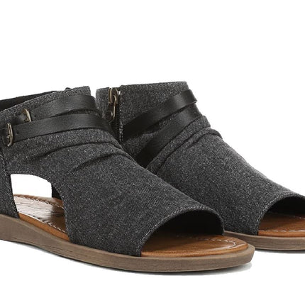Blowfish Malibu Women's Charcoal Strappy Low Wedge Sandals - Denver