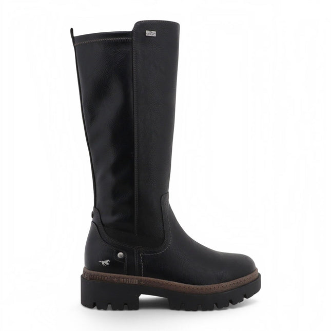 Mustang Women's Black Knee High Chunky Long Winter Boots - M0062001