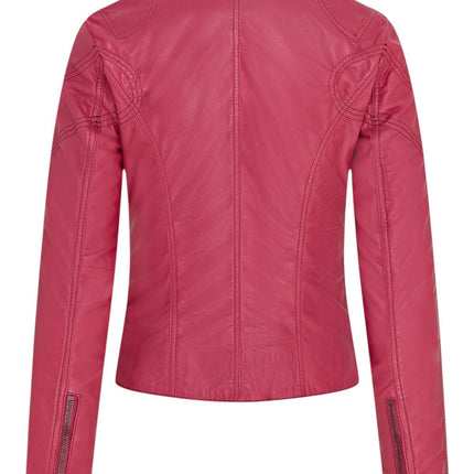 Womens Slim-Fit Leather Biker Jacket-Maldon