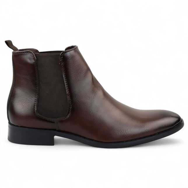 Men's Brown Chelsea Slip-On Office Ankle Boots