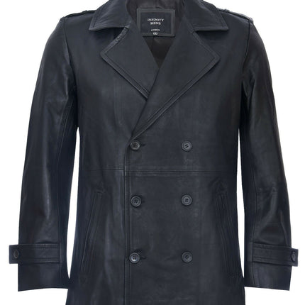 Mens Leather Peacoat-Amara