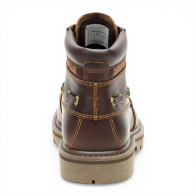 CAT (Caterpillar) Mens Tan Brown Leather Hiking Ankle Boots - Colorado Boat-Mid