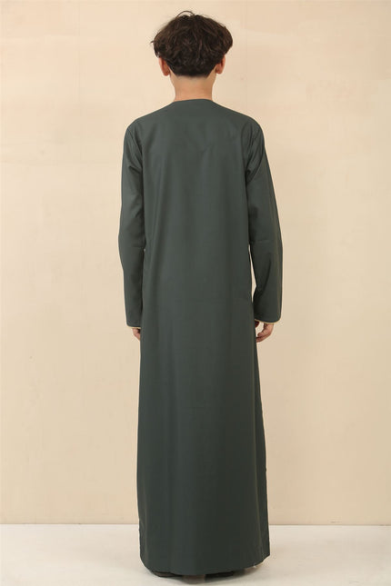 Kid's Boys Green Omani Eid Thobe  Saudi Emirati Jubba Robe